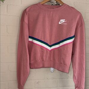 Nike athletic sweatshirt Rose Pink Crew Neck cropped